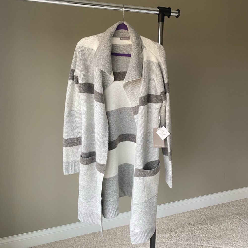 Oversized Striped Cardigan
